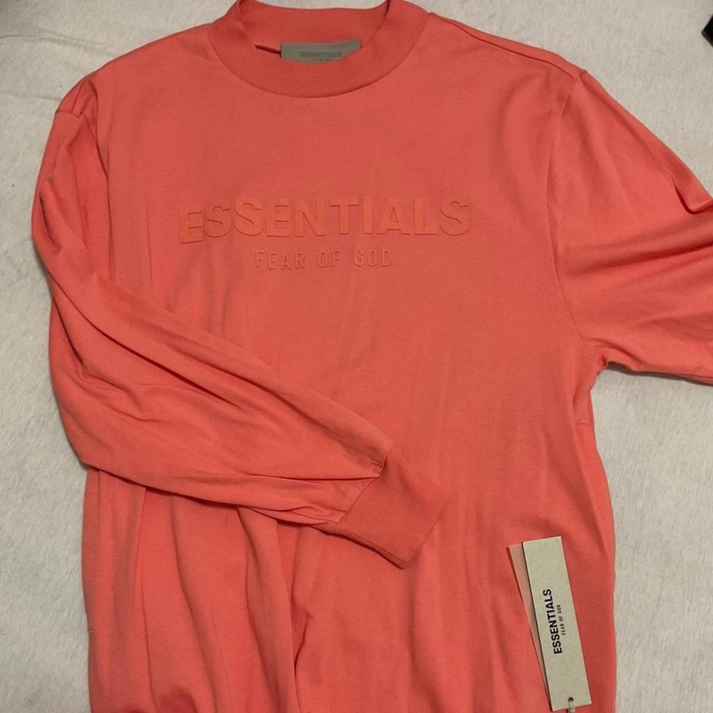 Fear of God Essentials coral long sleeve dress (can be used as tee runs big)